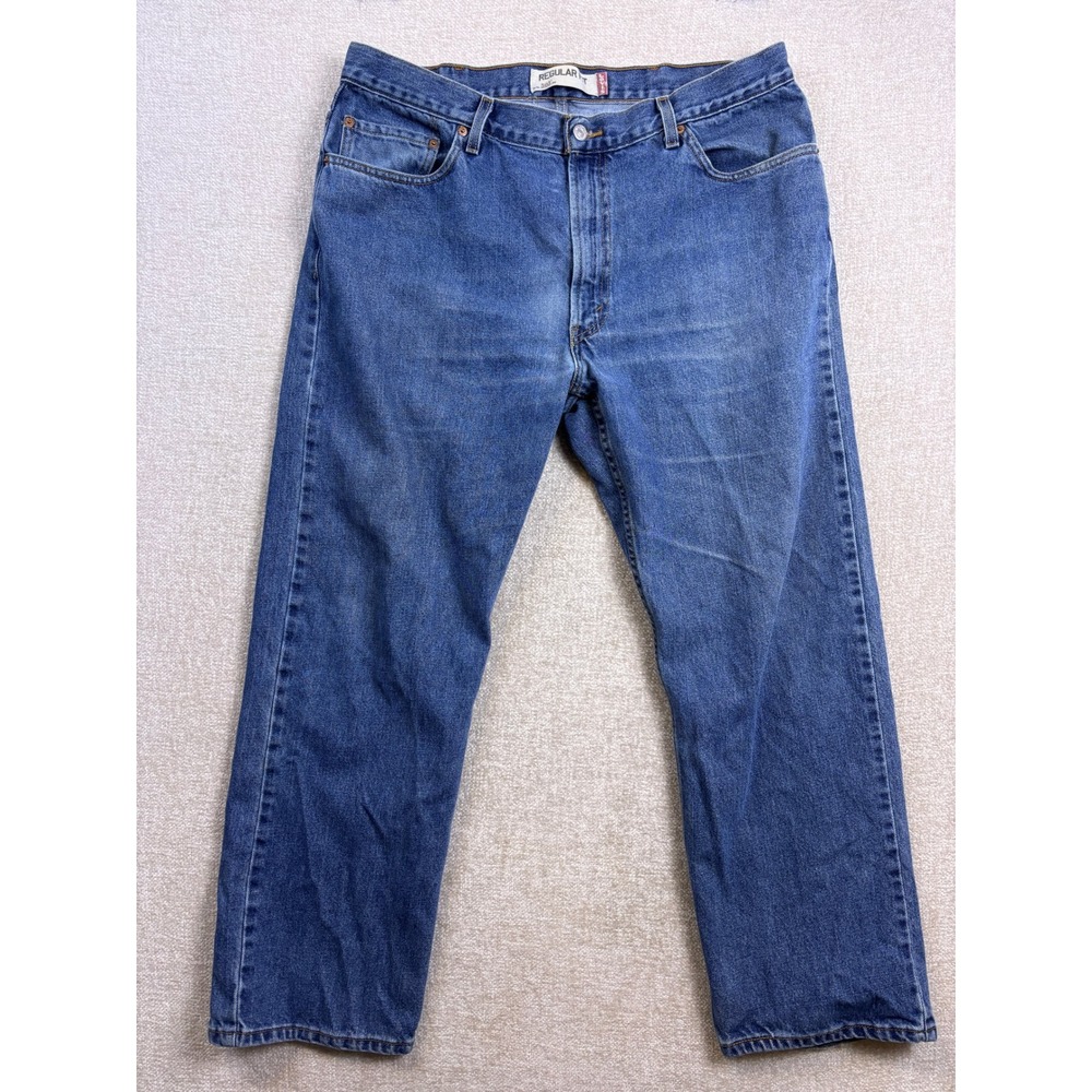 Levis 505 Regular Fit Jeans Mens 40x30 Medium Wash Blue Denim Straight Leg